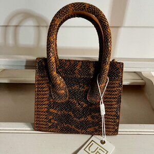 BNWT Urban Expressions Daria Mini Bag in earth brown / jet black snake (OS)